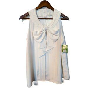 NWT Kate Spade 100% Silk Lucinda Cream Sleeveless Blouse Top Size L